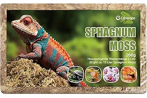 Ciberate Sphagnum Moos Terrarienmoos Ziegel für Terrarium, ideal für Reptilien Amphibien Schildkröten, Torfmoos für Orchideen und Zimmerpflanzen, 200g