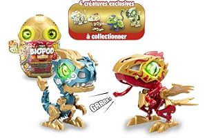 YCOO 88117 GEO Duo by Silverlit - 2 Robots Dinosaures dans Une œuf Surprise pour Construire, Effets Lumineux et sonores, 4 biopodes différents à Collectionner, 9 cm, à partir de 5 Ans