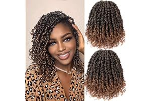 Passion Twist Hair 10 pulgadas 8 paquetes Pretrenzado Passion Twist Crochet Hair Pre-Looped YDDM Ombre Copper Trenzas Crochet Short Passion Twist Hair Pretwisted Hair Extension (10 pulgadas, 1B/30#)