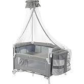 HOLMER Kids Coolstyle Cibinlikli Anne Yanı Park Yatak/Oyun Parkı/Beşik (A&ccedil;ık Gri)
