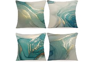 YCOLL Funda Cojin 50x50 Juego de 4 Cojines Sofa Fundas Cojines de Lino Patrón Geométrico Fundas de Cojines Decorativos para Sofa para Sala de Estar Jardín Coche Fundas para Cojines 50x50