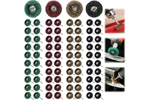 Huucozn 80Pz Set di Ruote Abrasive di Lucidatura 25mm Dischi Abrasivi per Lucidatura con Grana 120/180/320/400 Mole Abrasive per Lucidaturca con Manico 3mm per Utensili Rotanti per Vetro Metallo Legno