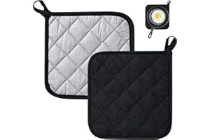 Souvik Heat Resistant Pot Holder with Glove Set of 2 Extremely Heat Protection up to 250 °C Non-Slip and Machine Washable Ideal for Cooking, Baking and Grilling