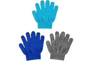 Geyoga 3 Paar Winter Kinder Gestrickte Handschuhe Warme Kinder Strickhandschuhe Elastische Fäustlinge