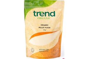 Trend Organic Millet Flour, 1kg - A Nutrient-Rich Alternative to Wheat Flour for Healthy Baking Delights - Certified Organic, Sustainably Sourced, Vegan, Non-GMO, No Additives No Preservatives, Raw