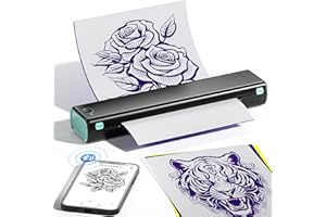 ItriAce M08F Tattoo Stencil Printer, Termocopiadora Tattoo Thermal Printer, con 10 Hojas de Papel Tattoo Transfer para Artistas del Tatuaje, Compatible con Teléfono, iPad y Portátil, Negro y Verde