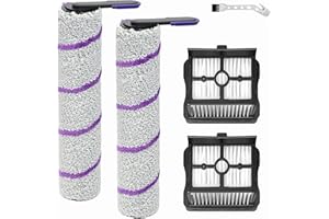 DianSung Brosse à rouleaux de pièces de rechange pour Rowenta X-Clean 10, pour Narwal S20 Pro accessoires l'aspirateur humide et sec, rouleau de brosse 2 + 2 filtres + brosse de nettoyage