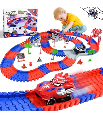 Garage de Stationnement Ensemble de Jeu Garage de Stationnement pour Enfants Rampe de Voiture de Course Piste Jouets 3 Niveaux avec