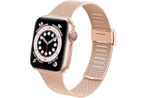 Supore Pasek do zegarka Apple Watch 38, 40, 41, 42, 44, 45 mm, miękki, tkany, ze stali nierdzewnej, do zegarka iWatch Series 8, 7, 6, 5, 4, 3, 2, 1, SE