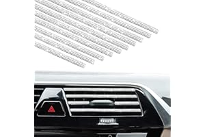 VICDUEKG 10 Stück Auto Luftauslass Dekoration Streifen, Bling Auto Innen Zierleisten Lüftungsschlitz Decor Zubehör Klimaanlage Lüftungsgitter Zierleiste DIY Car Innenausstattung Trim Interior Strips