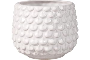 Bloomingville Vaso Pinecone - per fiori da interno e piante da interno, piante grasse, cactus, orchidee S (9,5 cm ø), bianco, Ceramica Gres