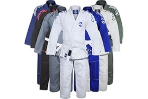 Zafco Sports Brazilian Jiu Jitsu Gi BJJ Gi für Damen und Herren Grappling Gi Uniform Kimonos leicht, sanforisiert, mit weißem Gürtel