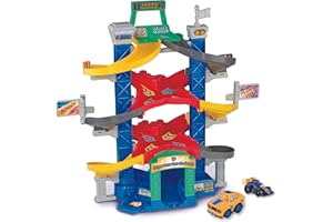 VTech - Tut Tut Bolides Série Pro, Super Tour Duo Challenge avec Voiture de Course Lenny As du Circuit, Circuit Voitures Enfant, 3 Zones Magiques, Cadeau Enfant de 2 Ans à 6 Ans - Contenu en Français