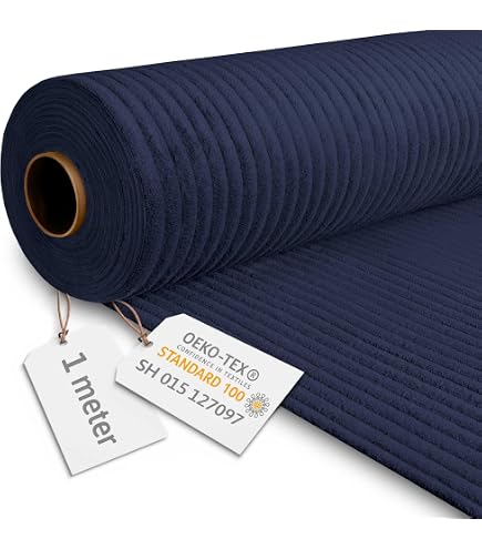 Tissu Velours cotelé 500 raies coloris écru - oeko tex