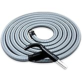 CANEUS Zentralstaubsauger Schlauch mit Ein/Aus Schalter - 12,2 M - Saugschlauch mit Handgriff Ergo - Anschluss an Saugdose ca