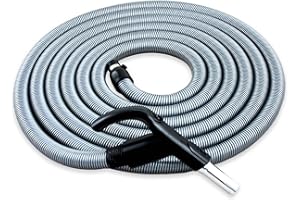 CANEUS Tuyau d'aspiration pour aspirateur central 12,2 ML | Marche/Arrêt | Poignée rotative ergonomique | Pour Beam, Cyclovac, Duovac, Drainvac, Electrolux, Husky et autres marques