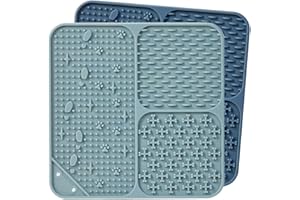 Wingcases-Licky Mats for Dogs and Cats 2 Pcs(NOT Chew Toy, NO BITE) Silicone Puppy Lick Mat with Suction Cups, Relieve Anxiety and Boredom, Easy to Clean (Dark Blue&Light Blue)