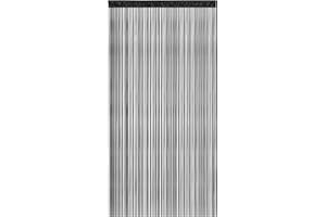 Victoria M. Leonora Rideau De Porte À Fils, Anti-Insectes, avec Tunnel Coulissant, Lavable, Raccourcissable, 100 x 245 cm, Noir