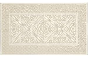 Confezioni Giuliana - Tappeto sardo 100% Cotone Prodotto Italiano per Ingresso Bagno Cucina Camera da Letto - Avorio, cm. 55x140