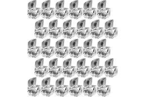 TOPHOMER Lot de 30 clips de fixation en verre - En plastique transparent - Pour montage mural, miroir, porte d'armoire (6 mm)