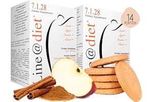 LINE@DIET Biscotti proteici Lineadiet - 14 monoporzioni di biscotti gusto mela cannella - 29% proteine, ridotto contenuto di carboidrati e zuccheri (70 biscotti totali)
