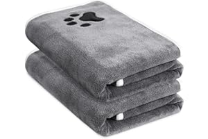 LAAMSAMLING 2er Set Hunde Handtuch extra saugfähig, Hundehandtücher aus Mikrofaser, Weich, Langlebig und Schnell Trocknend - Ideal für Kleine, Mittelgroße & Große Hunde