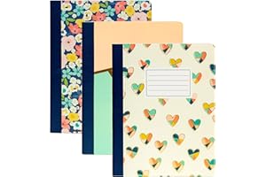 Pukka Pad, Carpe Diem Composition Notebooks - 48 Pack of Journals Featuring 140 Pages of College Ruled 80GSM Paper with Sturdy Cover Stock - 9.75 x 7.5in - Floral Love
