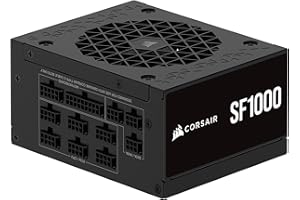 ‎CORSAIR CORSAIR SF1000 (2024) Vollständig Modulares Geräuscharmes 80 Plus Platinum ATX-Netzteil – ATX 3.1-Kompatibel – PCIe 5.1-Fähig – SFX-to-ATX-Halterung im Lieferumfang Enthalten – Schwarz