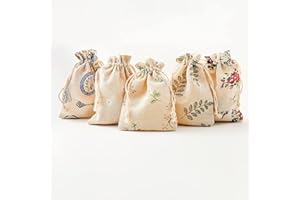 HERZWILD Woreczki 25 szt. małe woreczki ze sznurkiem do ściągania, woreczki bawełniane, woreczki prezentowe, woreczki jutowe na wesele, przyjęcie (typ A)