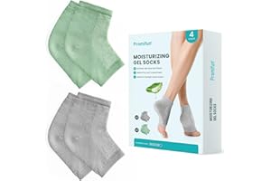 Feuchtigkeitsspendende Fersensocken für rissige Fersenbehandlung – Promifun 2 Paar Fersensocken für trockene, rissige Füße – Reparatur von rissigen Fersen für Damen und Herren (grau und grün)