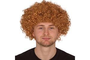 REDSTAR FANCY DRESS Mens Afro Wig - Fun Curly Hair Coloured Afro Wigs Fancy Dress Accessories for 70s Disco Costume - Curly Synthetic Hair for 80s Fancy Dress Men and Women