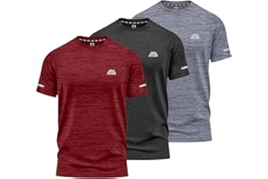 mymixtrendz Pack of 3 Mens Active Short Sleeves T Shirt Olympic Casual Uniform Work Wear Regular Fit Round Neck Multi-Colours Gift T Shirt Top