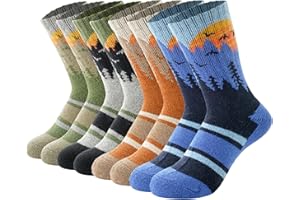 BISOUSOX Chaussettes en Laine pour Enfants Chaussettes Thermiques Chaudes pour les Garçons en Randonnée 4 Paires Cadeau pour Filles Garçons