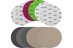 SONEER 125mm Sanding Discs - 6 Grit Sizes (1000-5000), Round Hook and Loop Pads (24pcs)