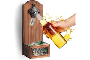 Goldmiky Hölzerne Flaschenöffner zur Wandmontage, Vintage-Holz-Flaschenöffner für Bar, Küche, Terrasse,Wand Flaschenöffner Flasche Öffner Bar Bier, Geschenk für Männer und Bierliebhaber