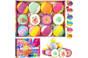 McNory 12 Bombas de Baño,Set Bolas de Baño con Aceites Esenciales,Bath bombs Baño de Burbujas,Sales de Baño,Navidad Dia de san valentin Regalo femenino