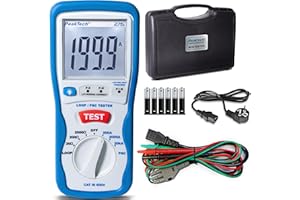 PeakTech 2715 – Probador digital de lazo PSC con pantalla LCD, probador para mediciones de impedancia, amperímetro de cortocircuito, fusible de circuito, carcasa aislada - CAT III 600 V