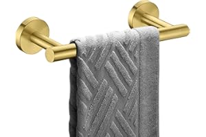 YUET Towel Rail 23CM Brushed Gold Hand Towel Holder Bar Bathroom Holders For Bathrooms Kitchen Dish Cloths Hanger 304 Stainless Steel RUSTPROOF Wall Mounted 9'' Brass