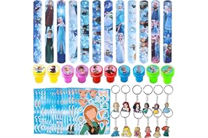 GXHONG Frozen Regali Bambini, Set Bomboniere Festa Compleanno Bambina, Braccialetti Regalo Festa Timbri Bambini Portachiavi Adesivi, Riempitivi Borse Festa, per Ragazze Tema Frozen Principessa Feste Regali