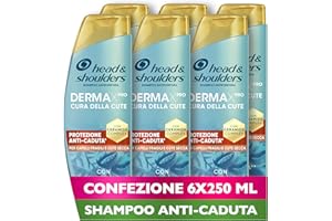 Head & Shoulders DermaXPro Shampoo Antiforfora Protezione Anti-Caduta 250ml con Caffeina e Complesso di Ceramidi Idrata Cute Secca e Capelli Fragili e Aiuta a Rinforzare la Barriera Cutanea