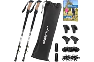 gipfelsport Bastones carbón para Senderismo | Bastones telescópicos para Trekking con Bolsa incluida | Ligeros y Regulables | para Hombres y Mujeres