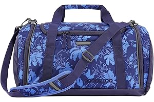coocazoo Sporttasche „Tropical Night”, blau, Hauptfach, Nasswäschefach, Seitentasche, Reflektoren, 20 Liter, ab der 3. Klasse