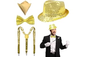 NebulaGlam Accessori Glitter da Uomo, Accessori per Costumi Discoteca Anni 70, Paillettes Accessori per Costumi Discoteca, per Serate Rave, Spettacoli Jazz, Hip-hop, Dance