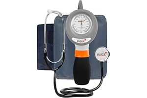 Pulox EazyBP - Manuelles Blutdruckmessgerät für Erwachsene & Kinder mit Stethoskop, 2 Manschetten & Etui