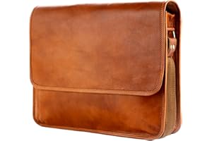 Berliner Bags Ghent Sac Messenger en Cuir Véritable avec Bandoulière Réglable et Compartiment pour Ordinateur Portable 15 Pouces, Élégant et Spacieux pour Homme et Femme – Marron