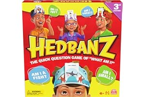 Spin Master Games, Hedbanz 3rd Edition 2025 with New Cards & Headbands, Picture Guessing Card Game, Quick Questions & Fast Fun, Easy to Play for Family & Kids, 2-6 Players, for Ages 6 & Up