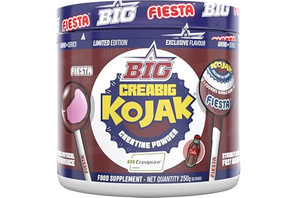 BIG - Creatina Creapure ® - Creatina Monohidratada Creapure en Polvo, Rendimiento Físico y Recuperación - Materia Prima Premium - Monohidrato de Creatina de Rápida Absorción, Vegana (250g, Cola)