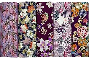 aufodara 5 Pezzi 40 x 80 cm Tessuti Tessuto Cotone Stoffa Stile Giapponese Tessuto Abbronzante Patchwork Cucito Creativo Stoffe a Metro Materiali per Hobby Creativi Quilting Tessuto (viola)