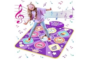 FHNSEL Kids Dance Mat mata do tańca dla dziewczynki w wieku 4-12 z bezprzewodowym Bluetooth, podkładką do tańca muzycznego ze świecącymi strzałami 6, elektronicznym kocem do tańca z trybami gry