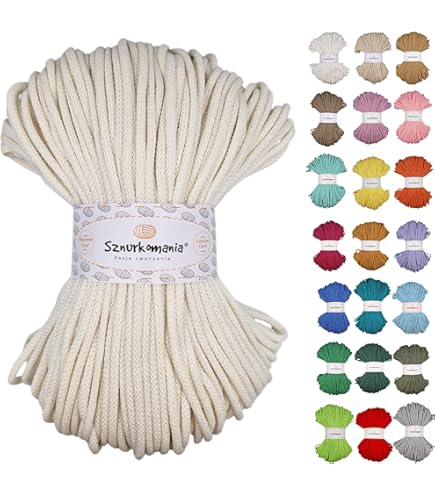 Katoenen Koord Macramé Netuno 1x Macramé-garen Flessengroen 3 Mm 100 M Katoenen Koord Met Polyester Kern Voor Macramé Knutselen Dikke Garen Garen Kom
